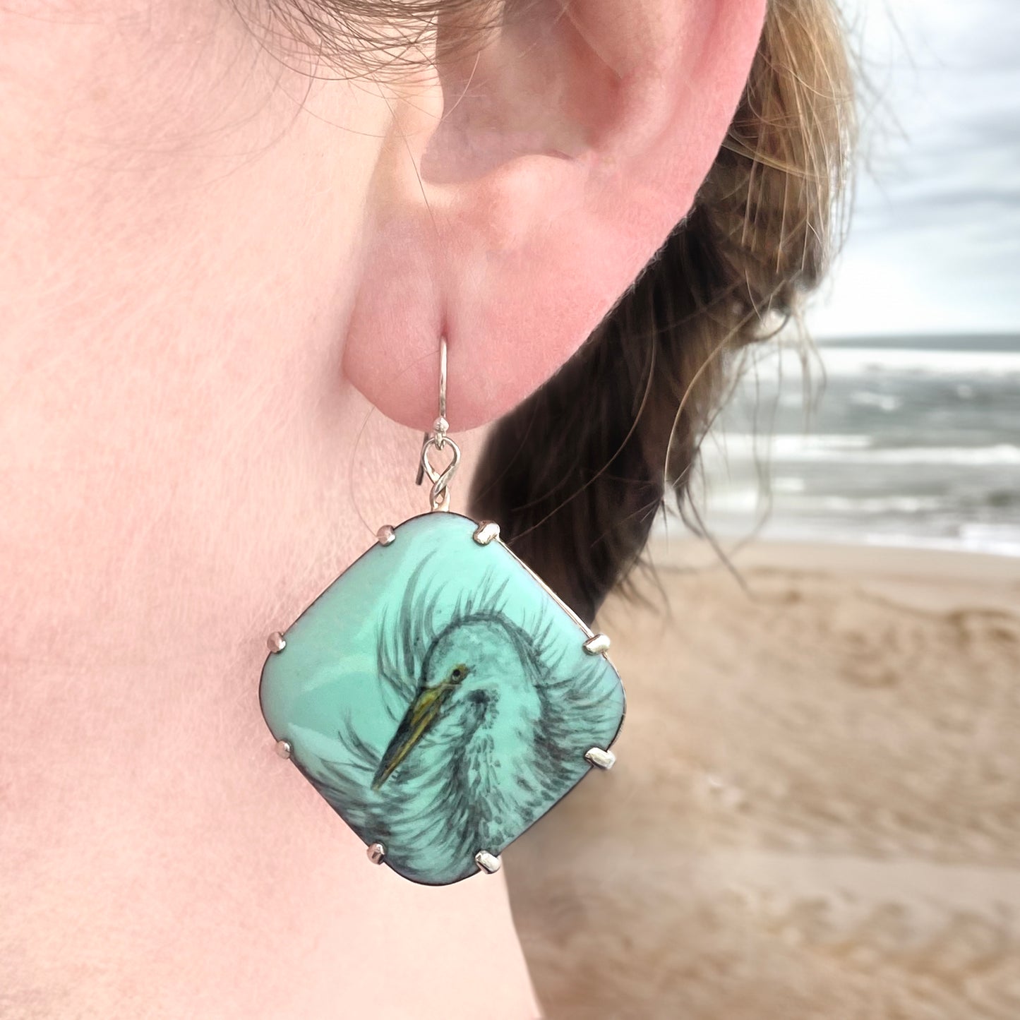 Great Egret Earrings