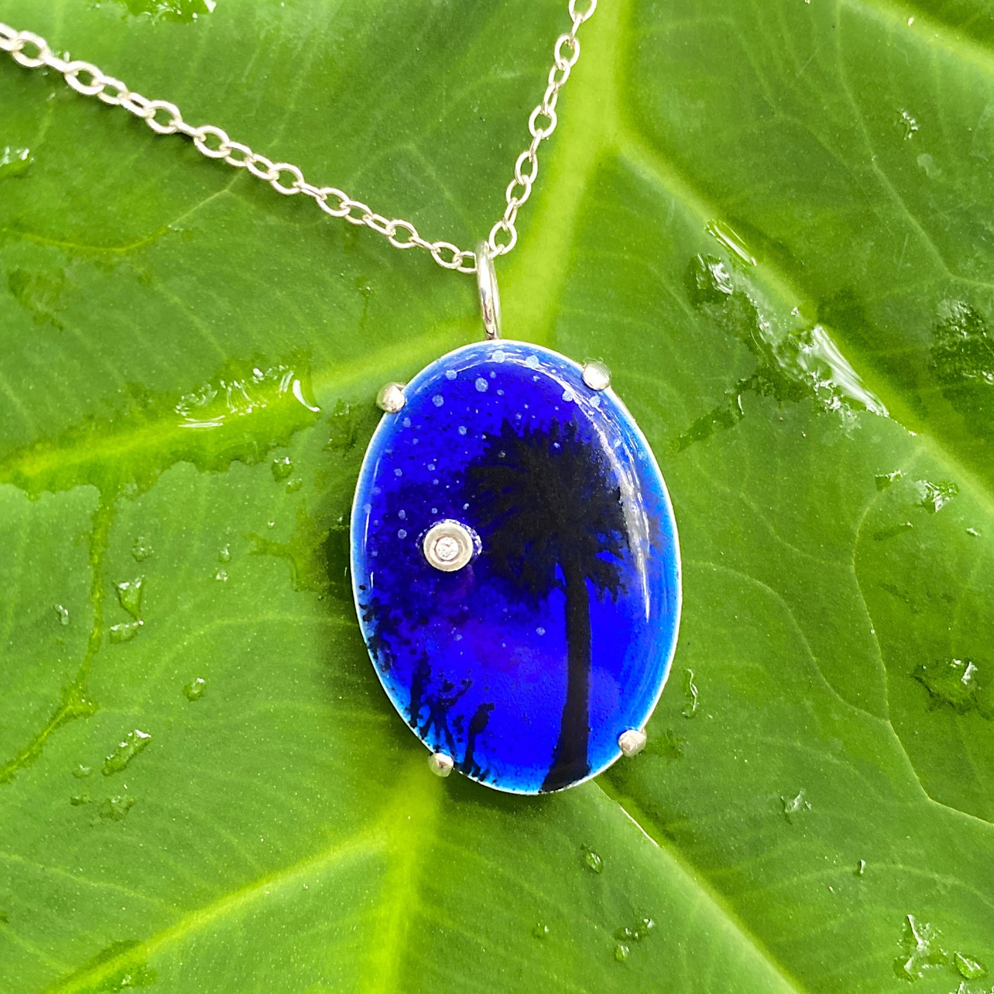 Blu Moon Pendant With Diamond