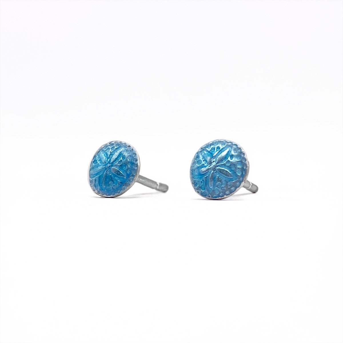 Petite Blue Sand Dollar Studs