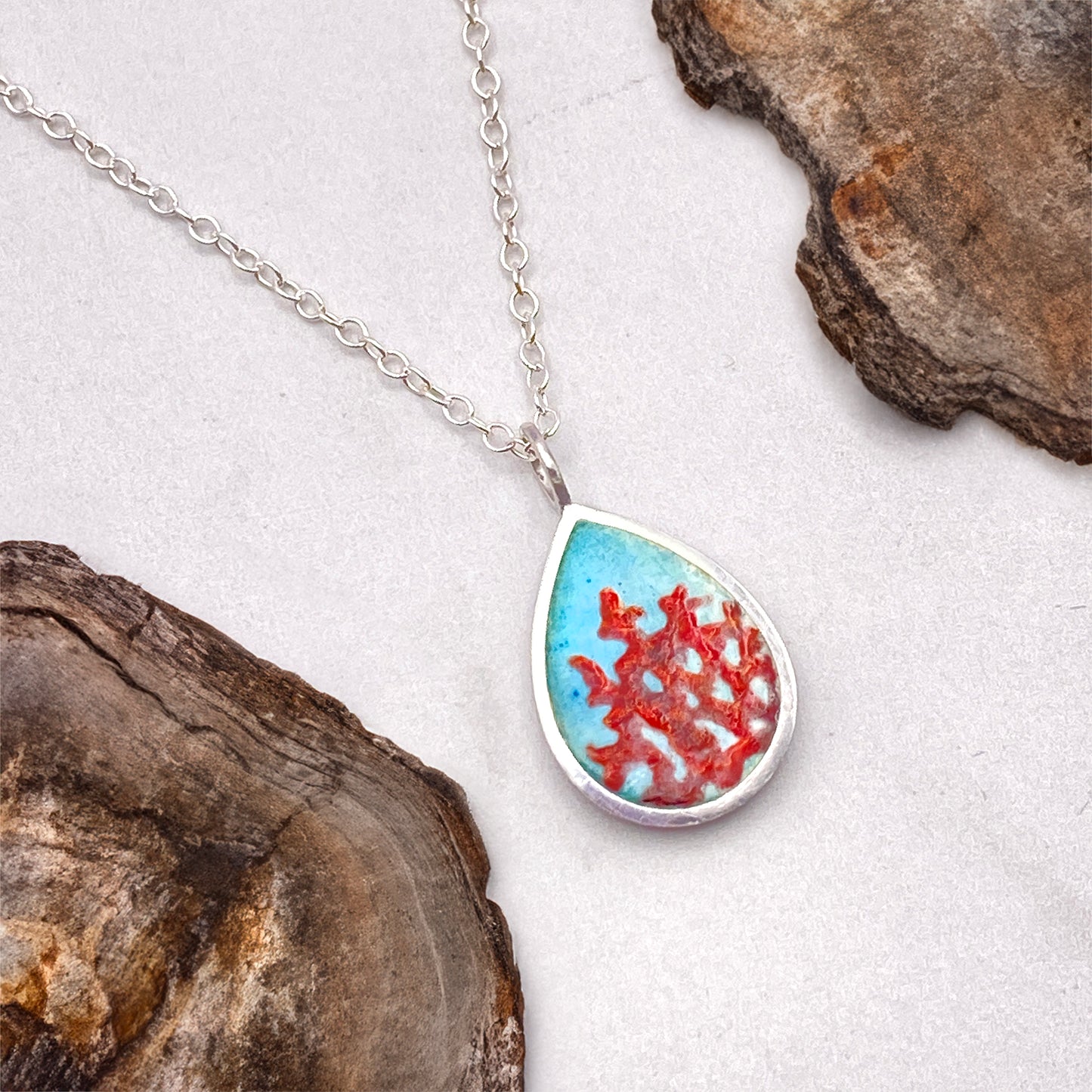 Red Coral Drop Necklace