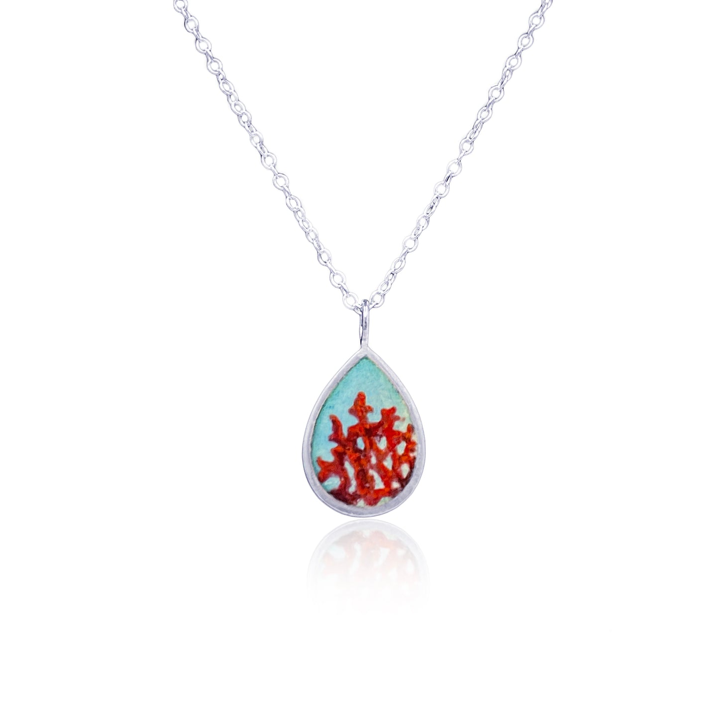 Red Coral Drop Necklace