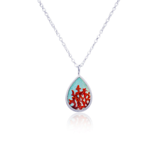 Red Coral Drop Necklace
