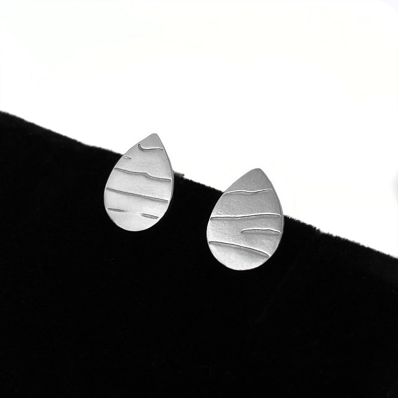 Petite Teardrop Wave Studs