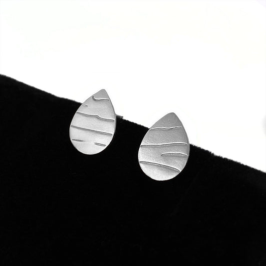 Petite Teardrop Wave Studs